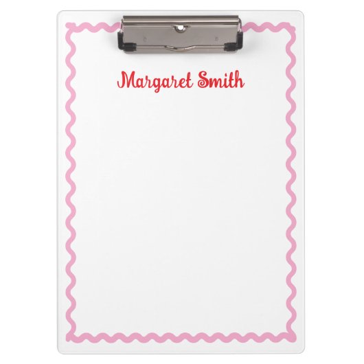 Personalized Monogram Notepads with Scallop Border Klembord (Voorkant)