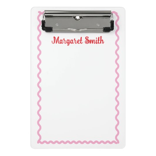 Personalized Monogram Notepads with Scallop Border Mini Klembord (Voorkant)