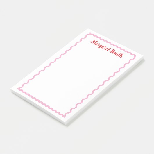 Personalized Monogram Notepads with Scallop Border Post-it® Notes (Schuin)