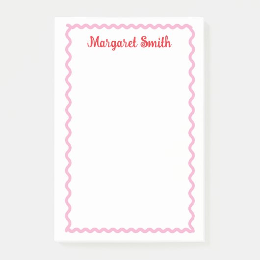 Personalized Monogram Notepads with Scallop Border Post-it® Notes (Voorkant)