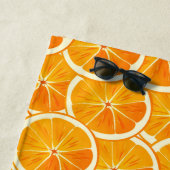 Personalized Monogram Orange Citrus Beach Towel Strandlaken (In situ)