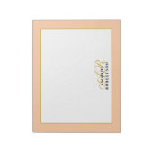 Personalized Monogram Peach Gold Black Stylish Notitieblok (Linkerzijde)