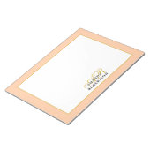 Personalized Monogram Peach Gold Black Stylish Notitieblok (Schuin)