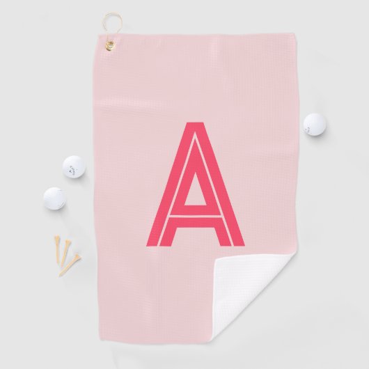 Personalized Monogram Pink Red Golfhanddoek (Insitu)