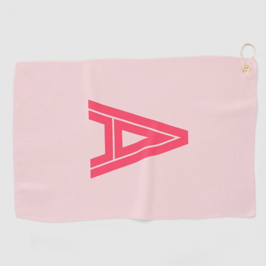 Personalized Monogram Pink Red Golfhanddoek (Horizontaal)