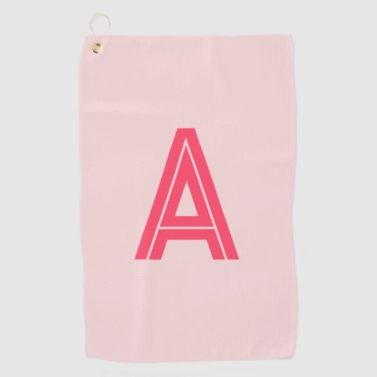 Personalized Monogram Pink Red Golfhanddoek (Voorkant)