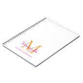 Personalized Monogram Pink Script Name Notitieboek (Linkerzijde)