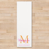 Personalized Monogram Pink Script Name  Yogamat