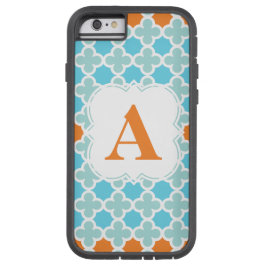 Personalized Monogram Retro Quatrefoil Pattern iPhone 13 Hoesje