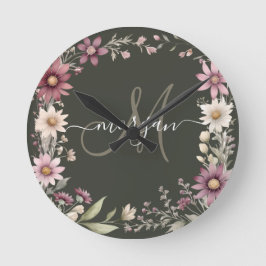 Personalized Monogram  Ronde Klok