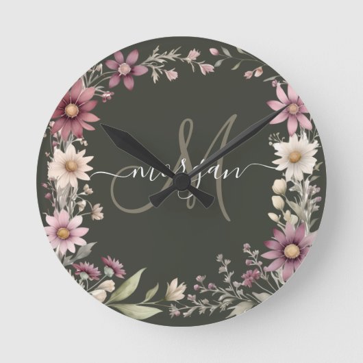 Personalized Monogram  Ronde Klok (Voorkant)