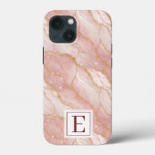 Personalized Monogram Rose Quartz Gold Case-Mate iPhone Case (Achterkant)
