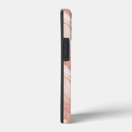 Personalized Monogram Rose Quartz Gold Case-Mate iPhone Case (Achterkant / Rechts)