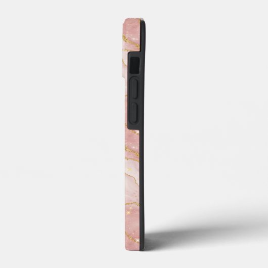 Personalized Monogram Rose Quartz Gold Case-Mate iPhone Case (Achterkant / Links)