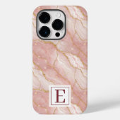 Personalized Monogram Rose Quartz Gold Case-Mate iPhone Case (Achterkant)
