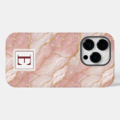 Personalized Monogram Rose Quartz Gold Case-Mate iPhone Case (Achterkant (horizontaal))