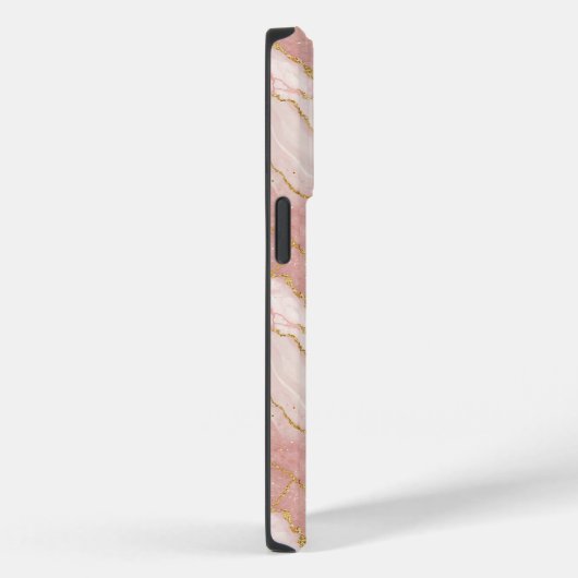Personalized Monogram Rose Quartz Gold Case-Mate iPhone Case (Achterkant / Rechts)