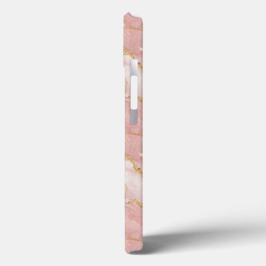 Personalized Monogram Rose Quartz Gold Case-Mate iPhone Case (Achterkant / Links)