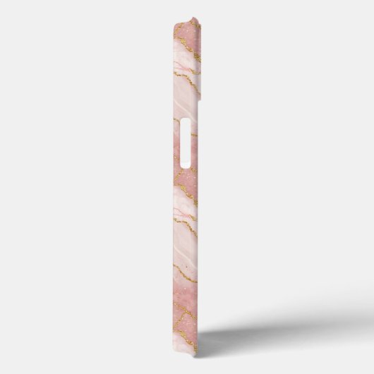 Personalized Monogram Rose Quartz Gold Case-Mate iPhone Case (Achterkant / Rechts)