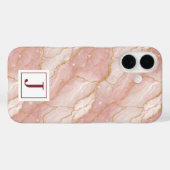 Personalized Monogram Rose Quartz Gold Case-Mate iPhone Case (Achterkant (horizontaal))