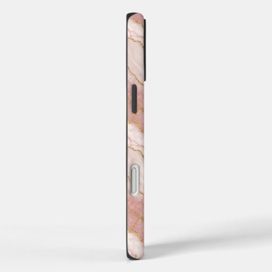 Personalized Monogram Rose Quartz Gold Case-Mate iPhone Case (Achterkant / Rechts)