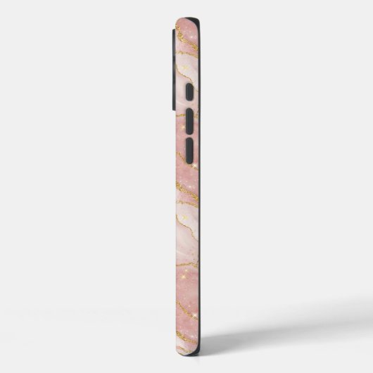 Personalized Monogram Rose Quartz Gold Case-Mate iPhone Case (Achterkant / Links)