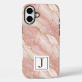 Personalized Monogram Rose Quartz Gold Case-Mate iPhone Case (Achterkant)