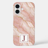 Personalized Monogram Rose Quartz Gold Case-Mate iPhone Case (Achterkant)