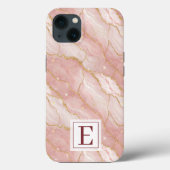 Personalized Monogram Rose Quartz Gold Case-Mate iPhone Case (Achterkant)