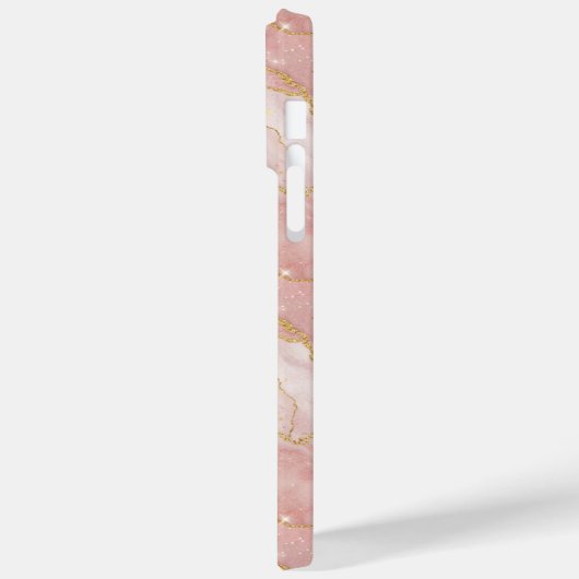 Personalized Monogram Rose Quartz Gold Case-Mate iPhone Case (Achterkant / Links)