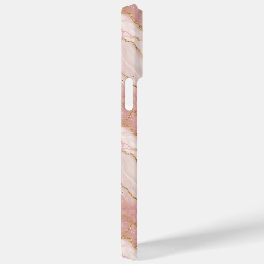 Personalized Monogram Rose Quartz Gold Case-Mate iPhone Case (Achterkant / Rechts)