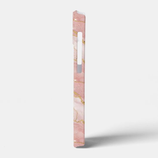 Personalized Monogram Rose Quartz Gold Case-Mate iPhone Case (Achterkant / Links)
