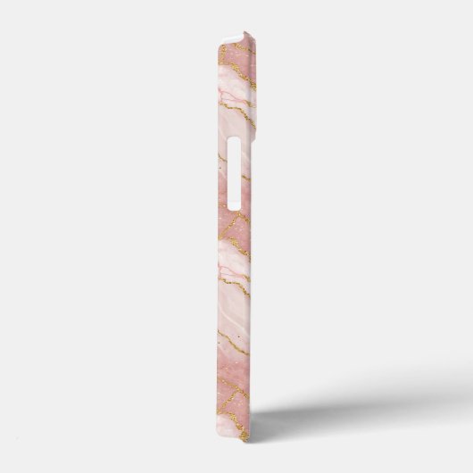 Personalized Monogram Rose Quartz Gold Case-Mate iPhone Case (Achterkant / Rechts)