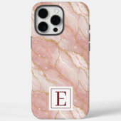 Personalized Monogram Rose Quartz Gold Case-Mate iPhone Case (Achterkant)