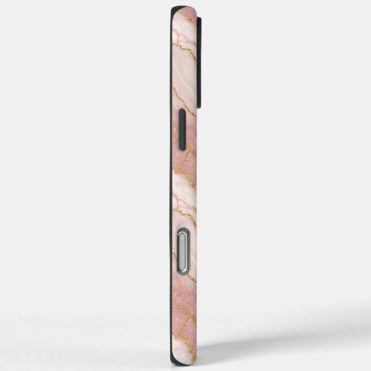 Personalized Monogram Rose Quartz Gold Case-Mate iPhone Case (Achterkant / Rechts)