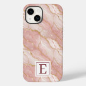Personalized Monogram Rose Quartz Gold Case-Mate iPhone Case (Achterkant)
