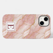 Personalized Monogram Rose Quartz Gold Case-Mate iPhone Case (Achterkant (horizontaal))