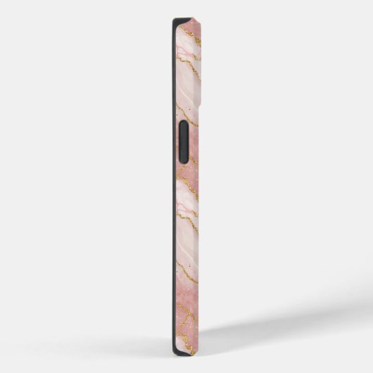 Personalized Monogram Rose Quartz Gold Case-Mate iPhone Case (Achterkant / Rechts)