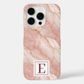 Personalized Monogram Rose Quartz Gold Case-Mate iPhone Case (Achterkant)