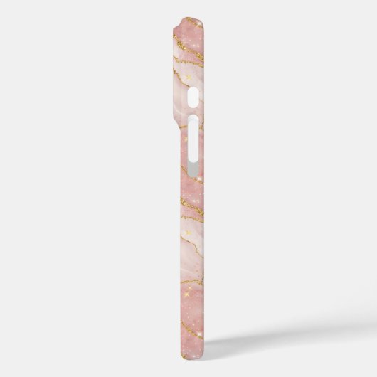Personalized Monogram Rose Quartz Gold Case-Mate iPhone Case (Achterkant / Links)