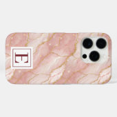 Personalized Monogram Rose Quartz Gold Case-Mate iPhone Case (Achterkant (horizontaal))