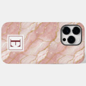 Personalized Monogram Rose Quartz Gold Case-Mate iPhone Case (Achterkant (horizontaal))