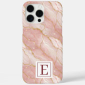 Personalized Monogram Rose Quartz Gold Case-Mate iPhone Case (Achterkant)