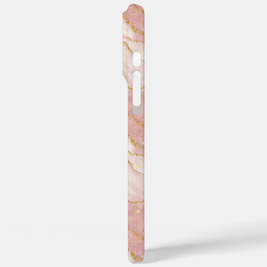Personalized Monogram Rose Quartz Gold Case-Mate iPhone Case (Achterkant / Links)