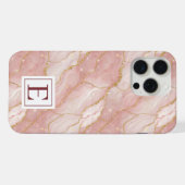 Personalized Monogram Rose Quartz Gold iPhone Hoesje (Achterkant horizontaal)