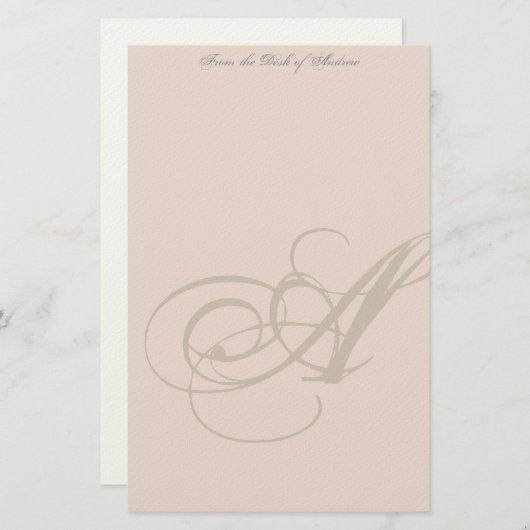 Personalized Monogram Stationery Briefpapier (Voorkant / Achterkant)
