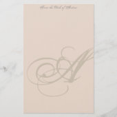 Personalized Monogram Stationery Briefpapier (Voorkant)
