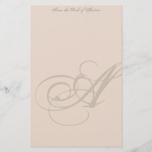 Personalized Monogram Stationery Briefpapier (Voorkant)