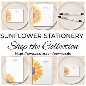 Personalized Monogram Sunflower  Notitieboek