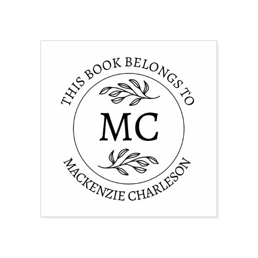 Personalized Monogram This Book Belongs To Rubberstempel (Afrduk)